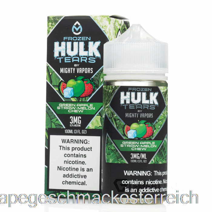 Gefrorener Grüner Apfel-Strohmelonen-Kaubonbon – Hulk-Tränen – 100 Ml, 6 Mg Vape-Geschmack